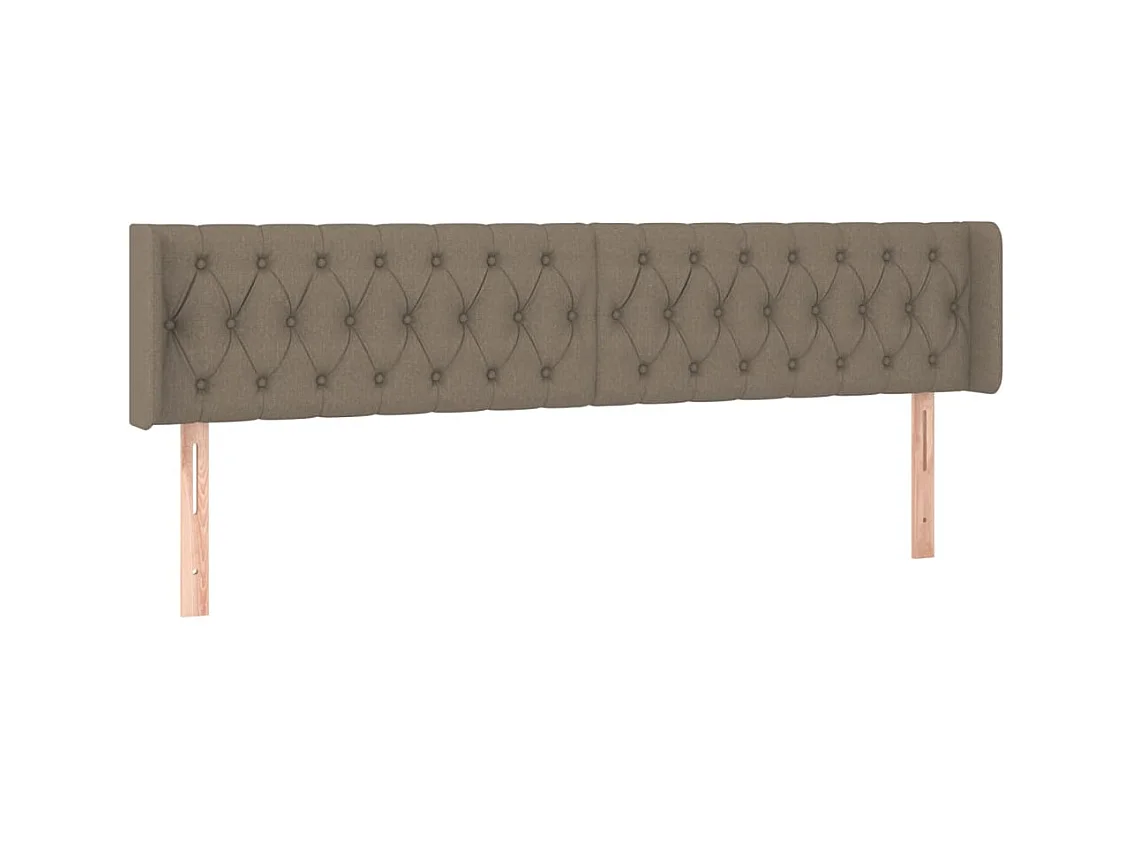 Testiera | Testata del letto ad Orecchio Tortora 203x16x78/88 cm in Tessuto