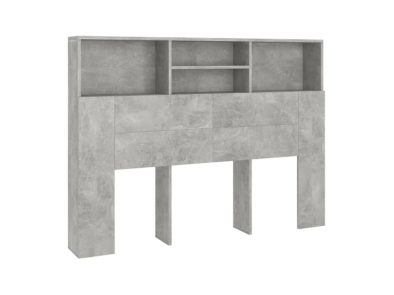 Armoire de tête de lit Gris béton 140x19x103,5 cm POI49510 BonneVie Meuble