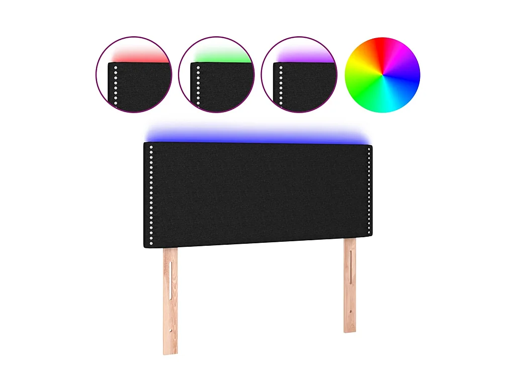 Tête de lit à LED Noir 90x5x78/88 cm Tissu POI69334 BonneVie Meuble