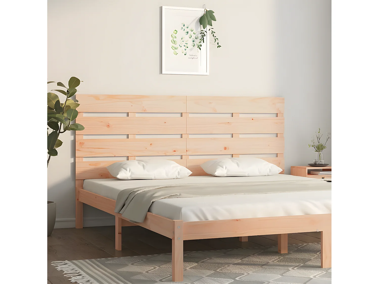 Tête de lit 140x3x80 cm Bois massif de pin POI97626 BonneVie Meuble