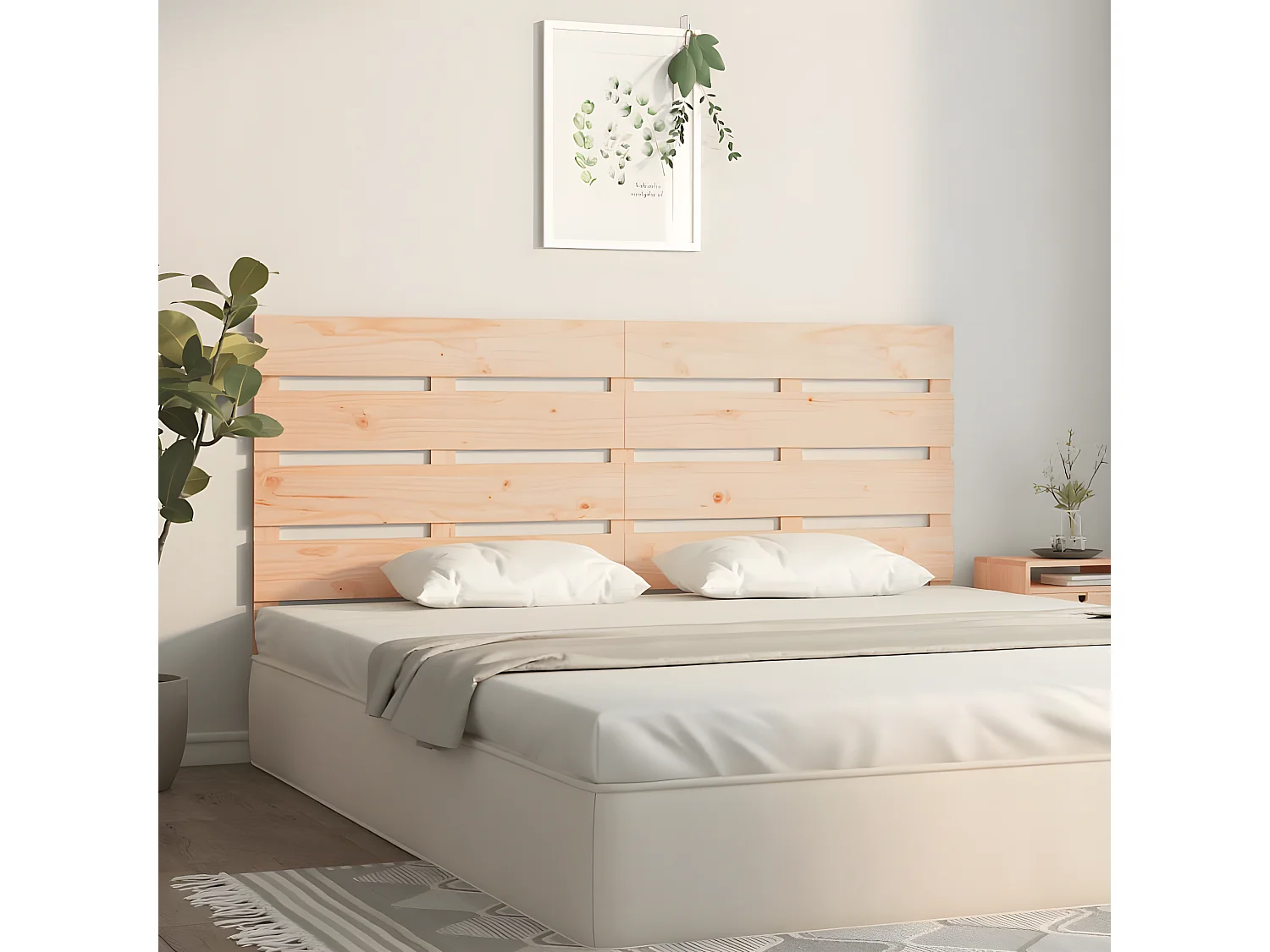 Tête de lit 140x3x80 cm Bois massif de pin POI97626 BonneVie Meuble
