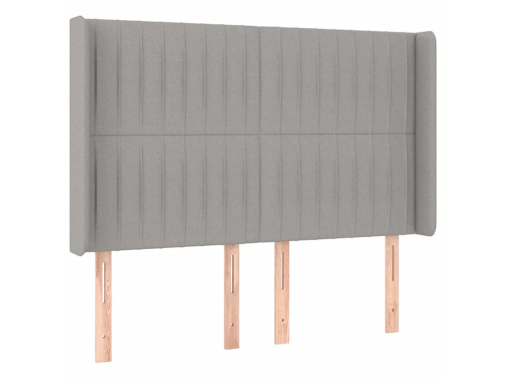 Tête de lit à LED Gris clair 147x16x118/128 cm Tissu POI37534 BonneVie Meuble