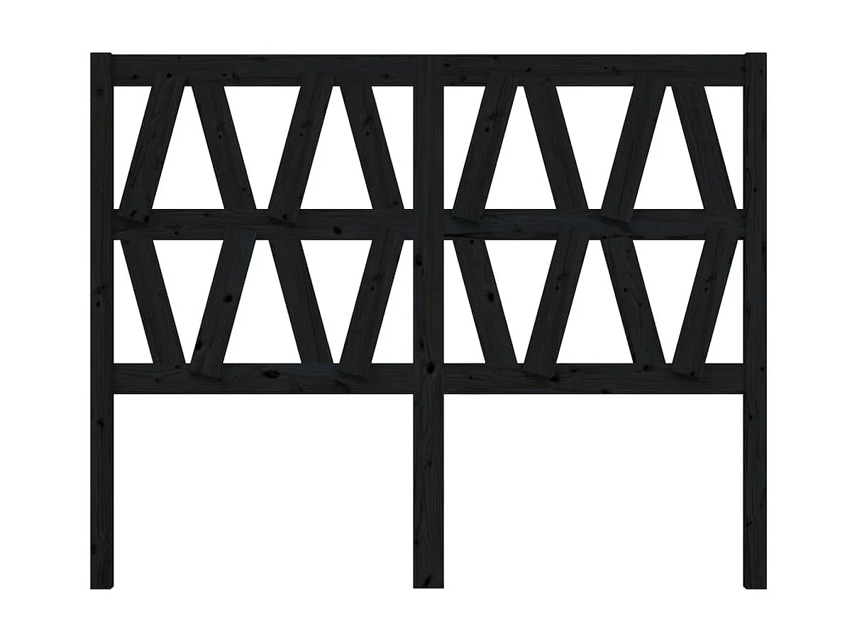 Tête de lit Noir 126x4x100 cm Bois massif de pin POI84836 BonneVie Meuble