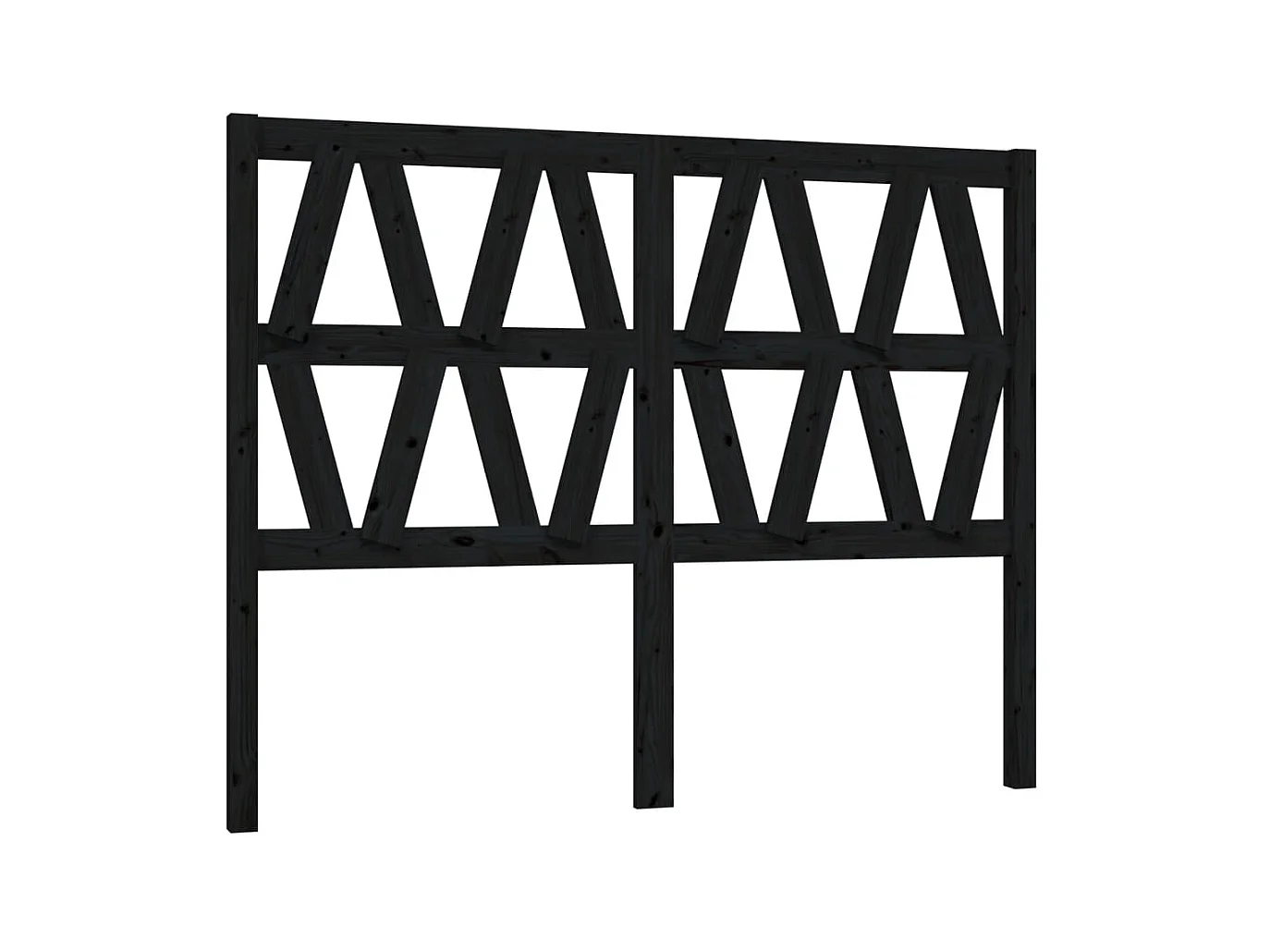 Tête de lit Noir 126x4x100 cm Bois massif de pin POI84836 BonneVie Meuble
