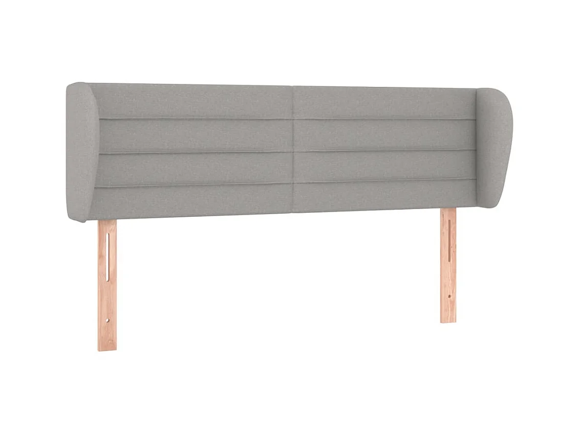 Tête de lit avec oreilles Gris clair 147x23x78/88 cm Tissu POI44419 BonneVie Meuble