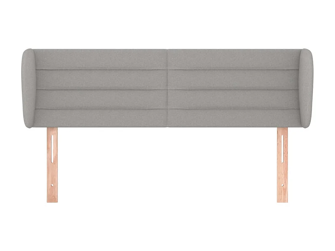 Tête de lit avec oreilles Gris clair 147x23x78/88 cm Tissu POI44419 BonneVie Meuble