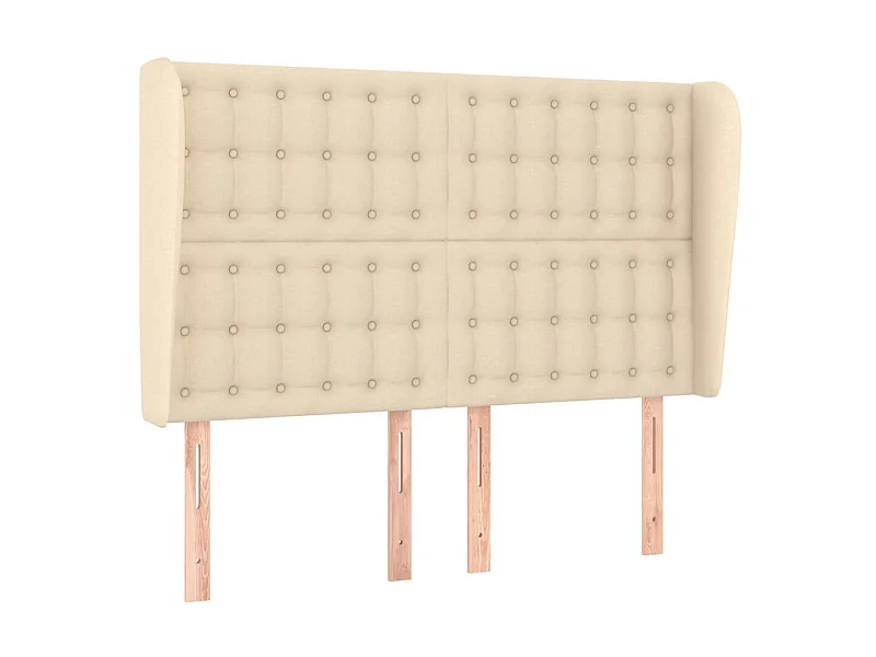 Kopfteil,Bettkopfteil mit Ohren Creme 147x23x118/128 cm Stoff -gkd485585