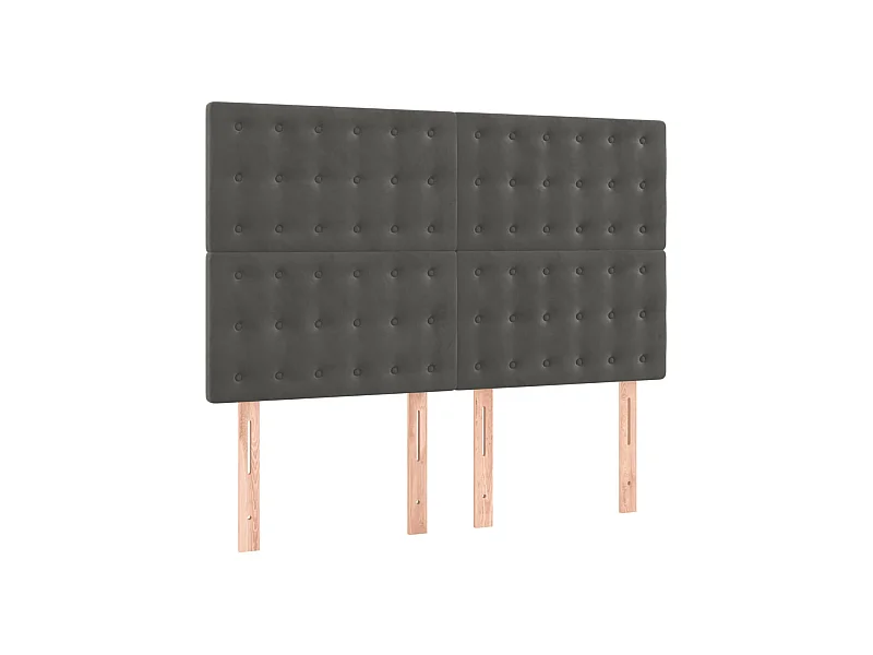 Kopfteil,Bettkopfteile 4 Stk. Dunkelgrau 72x5x78/88 cm Samt -gkd363585