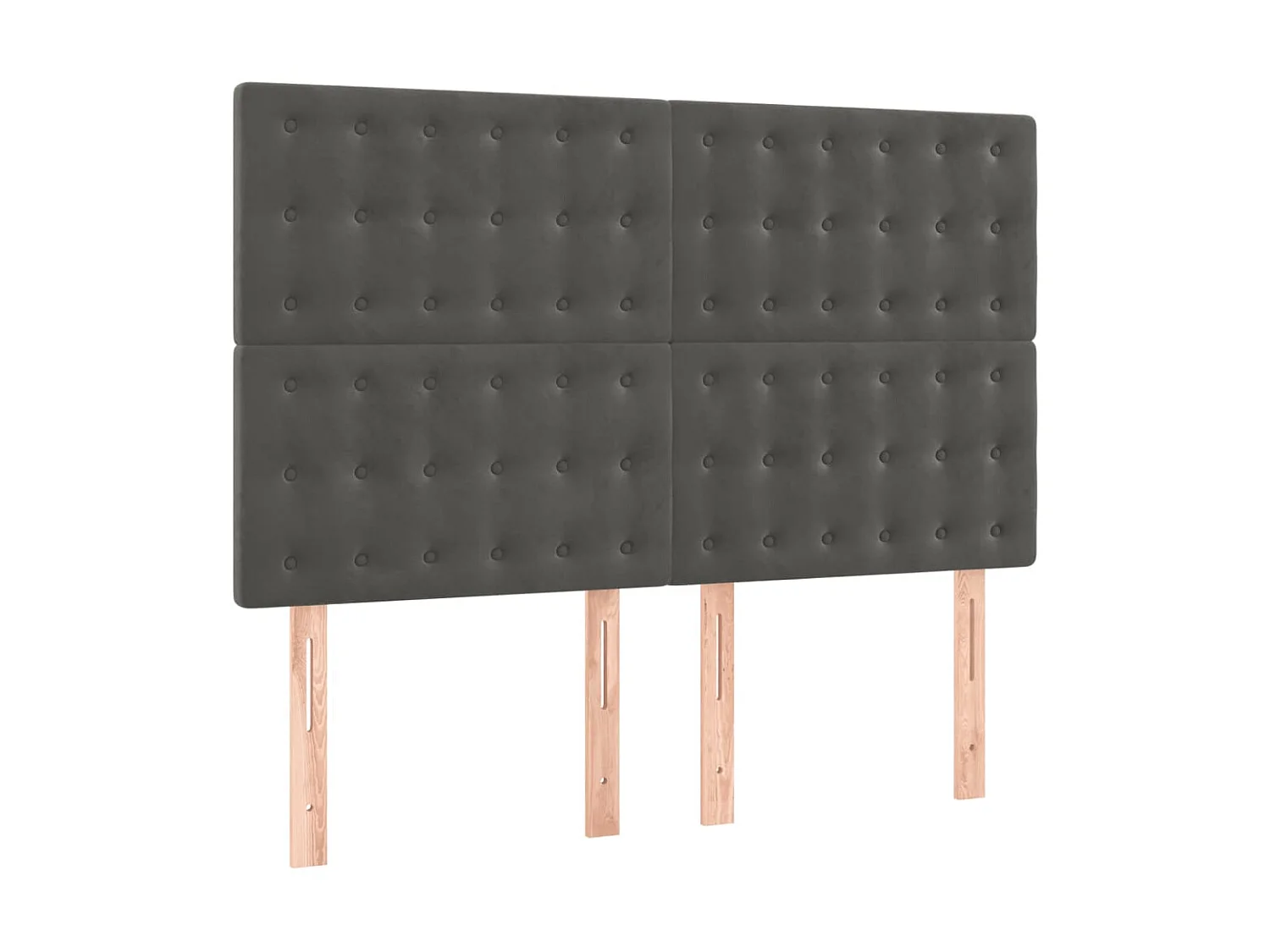 Cabeceros 4 unidades terciopelo gris oscuro 72x5x78/88 cm ES80318