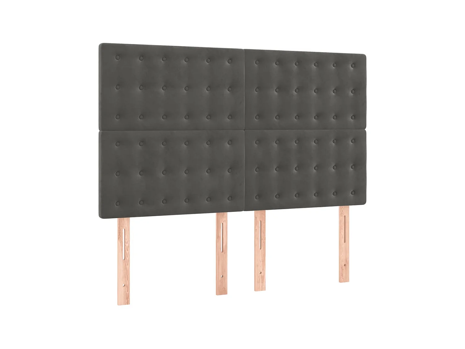 4 pcs Têtes de lit Gris foncé 72x5x78/88 cm Velours PLO27401 BonneVie Meuble