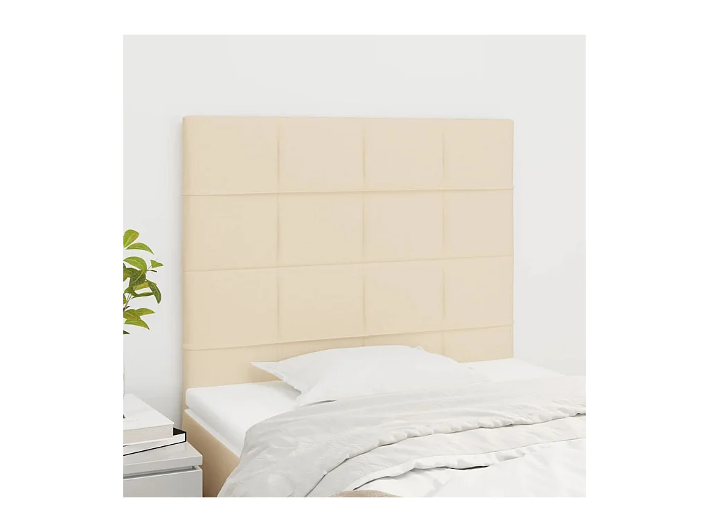 Têtes de lit 2 pcs Crème 100x5x78,88 cm Tissu PEWV12887 BonneVie Meuble