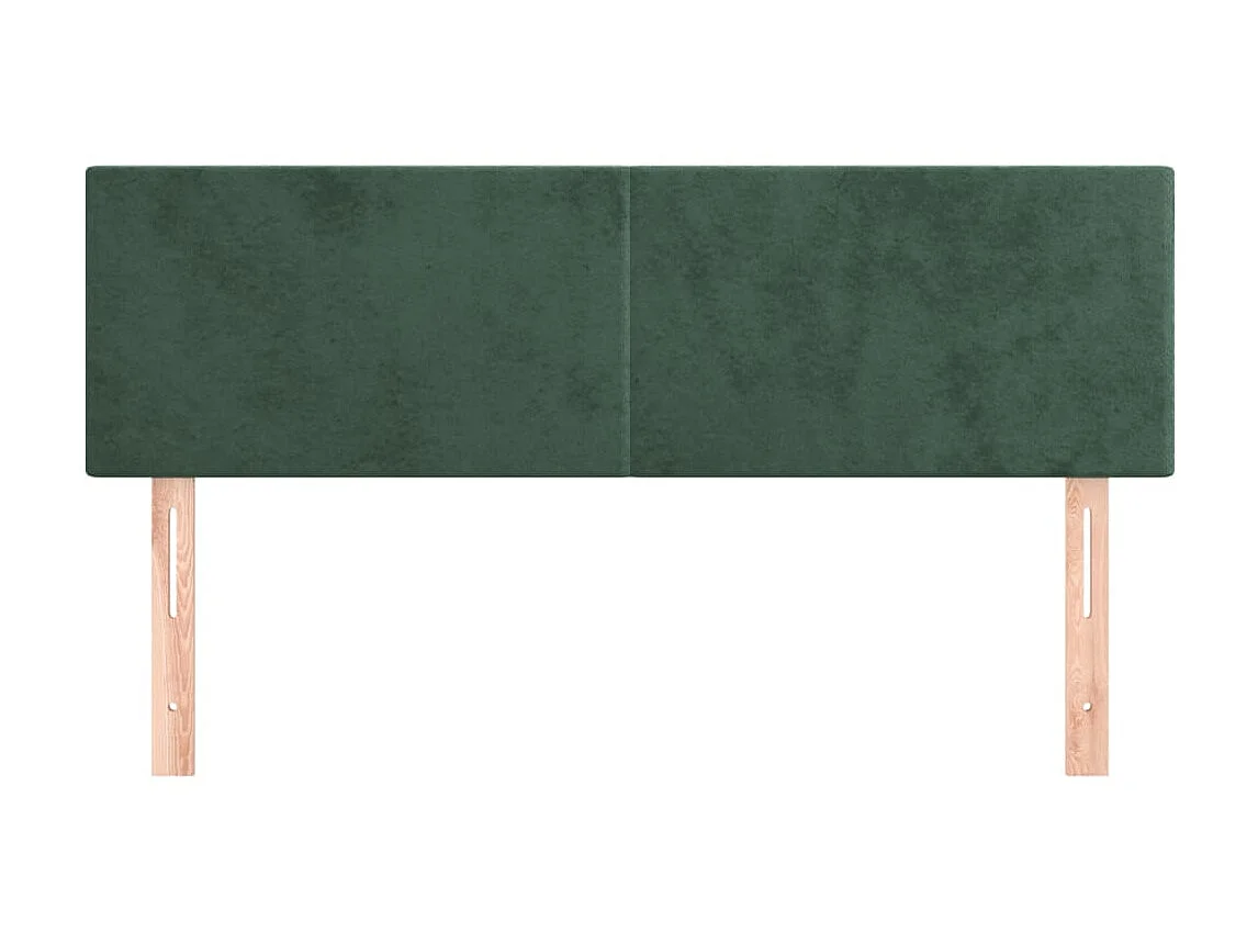 Têtes de lit 2 pcs Vert foncé 72x5x78/88 cm Velours POI36717 BonneVie Meuble