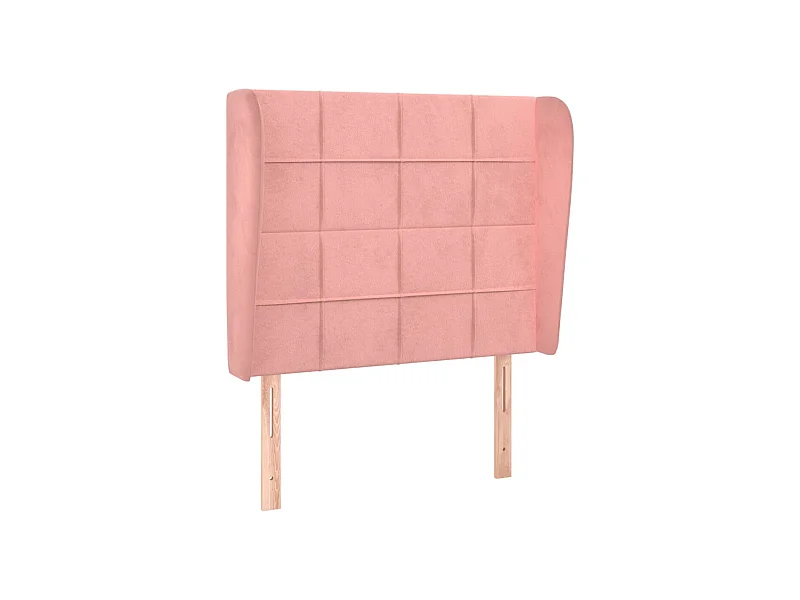 Hoofdbord met randen 93x23x118/128 cm fluweel roze NL403047