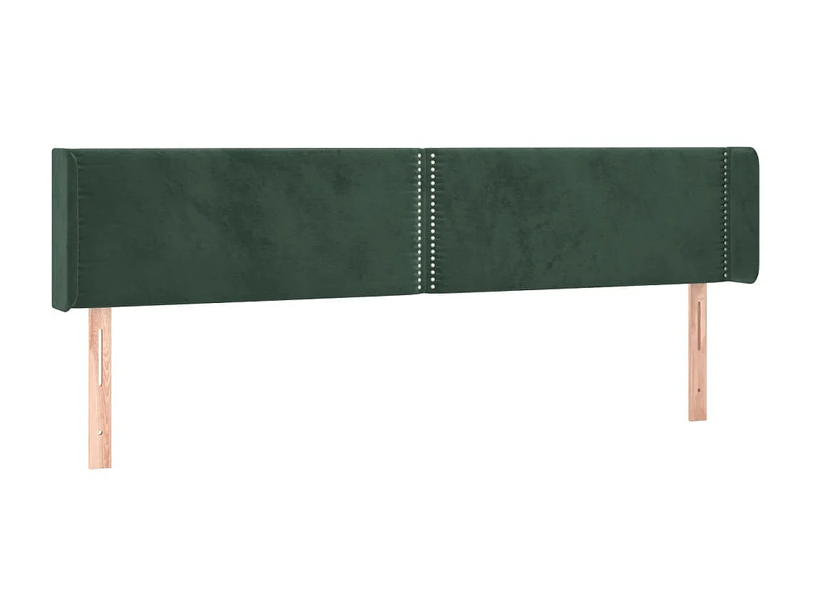 Tête de lit à LED Vert foncé 183x16x78/88 cm Velours POI48865 BonneVie Meuble