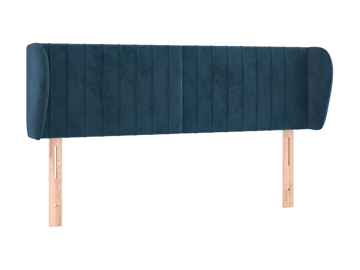 Cabeceira de cama c/ abas veludo 147x23x78/88cm azul-escuro PT531927