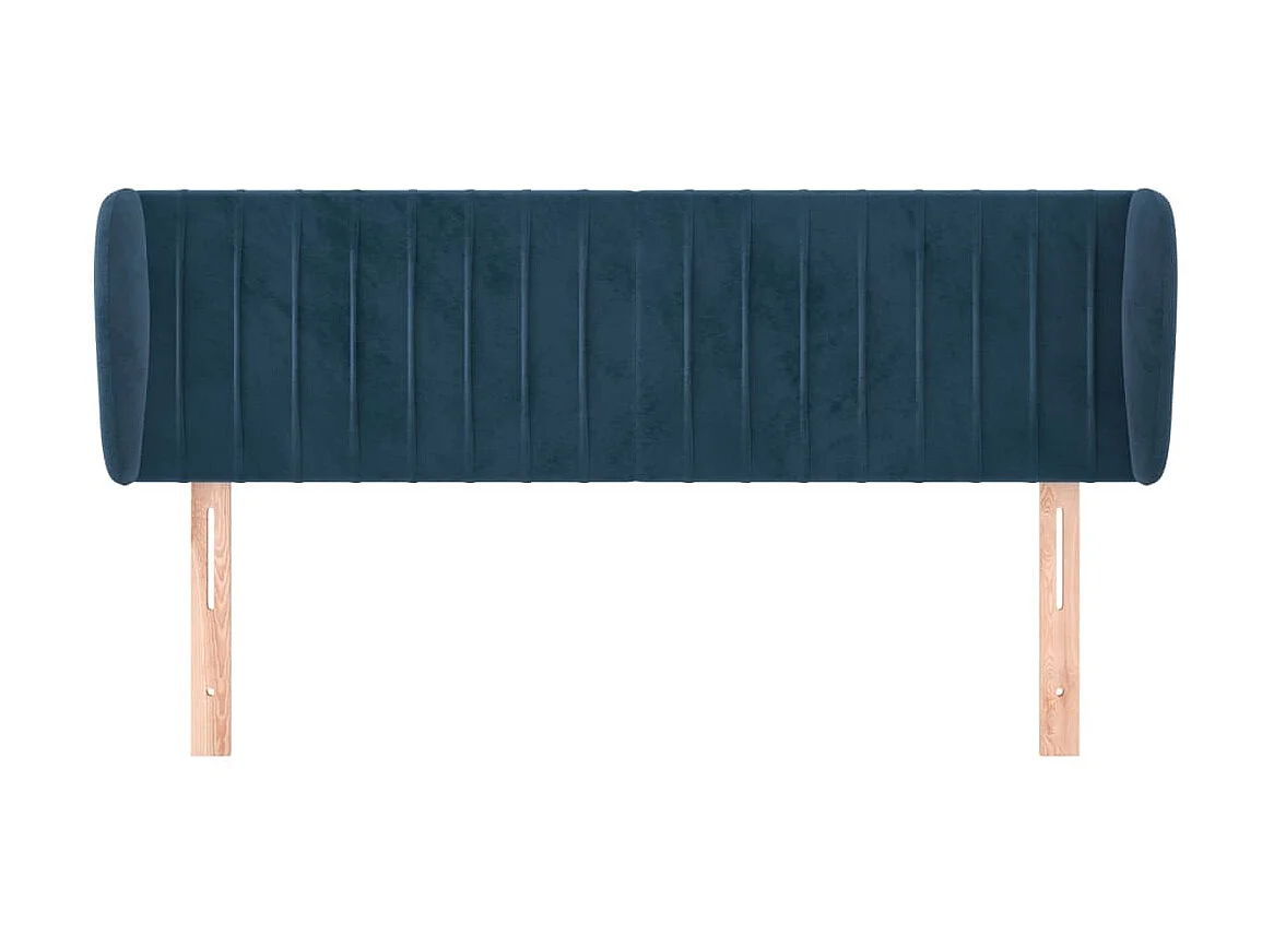 Tête de lit avec oreilles Bleu foncé 147x23x78/88 cm Velours POI65124 BonneVie Meuble