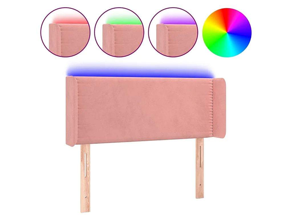 LED Kopfteil,Bettkopfteil Rosa 83x16x78/88 cm Samt -gkd620598
