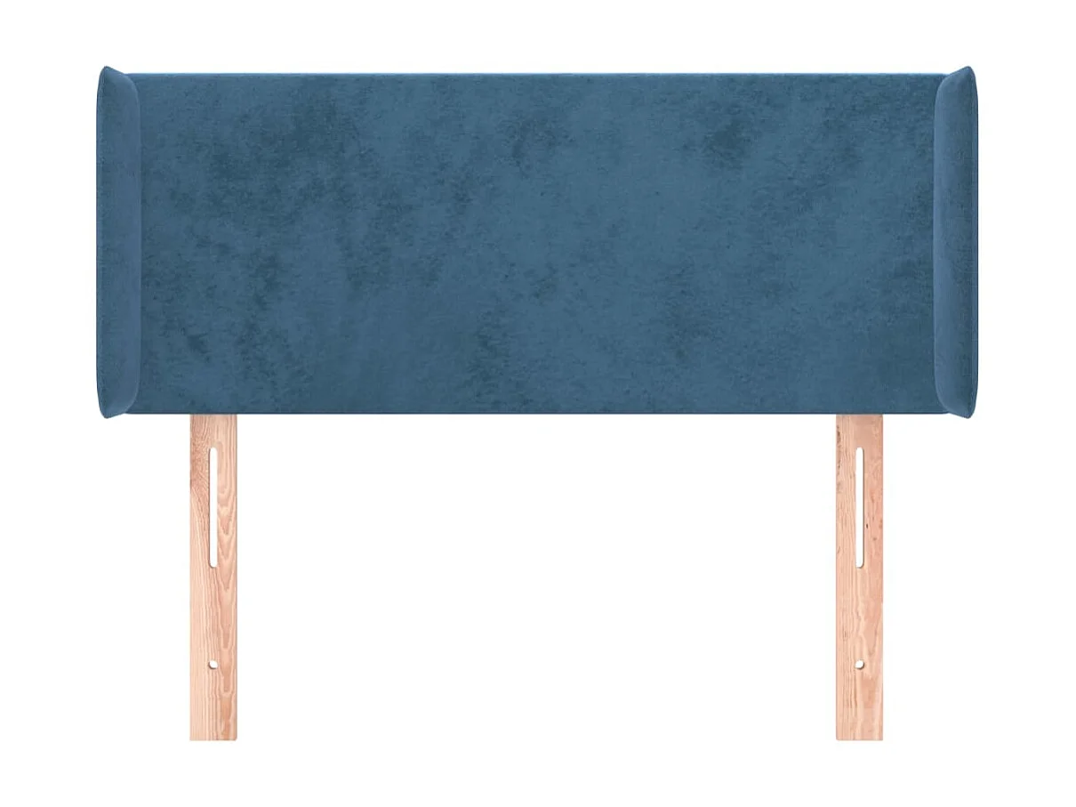 Tête de lit avec oreilles Bleu foncé 93x16x78/88 cm Velours POI89654 BonneVie Meuble