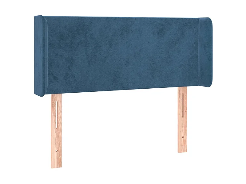 Tête de lit avec oreilles Bleu foncé 93x16x78/88 cm Velours POI89654 BonneVie Meuble