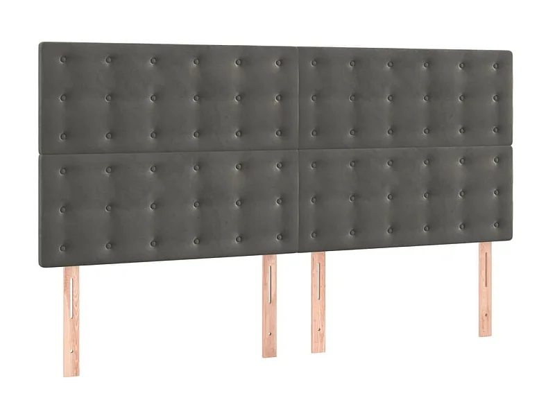 Têtes de lit 4 pcs Gris foncé 80x5x78/88 cm Velours POI11453 BonneVie Meuble