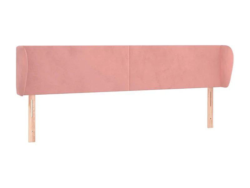 Cabeceira de cama c/ abas veludo 163x23x78/88 cm rosa PT605021