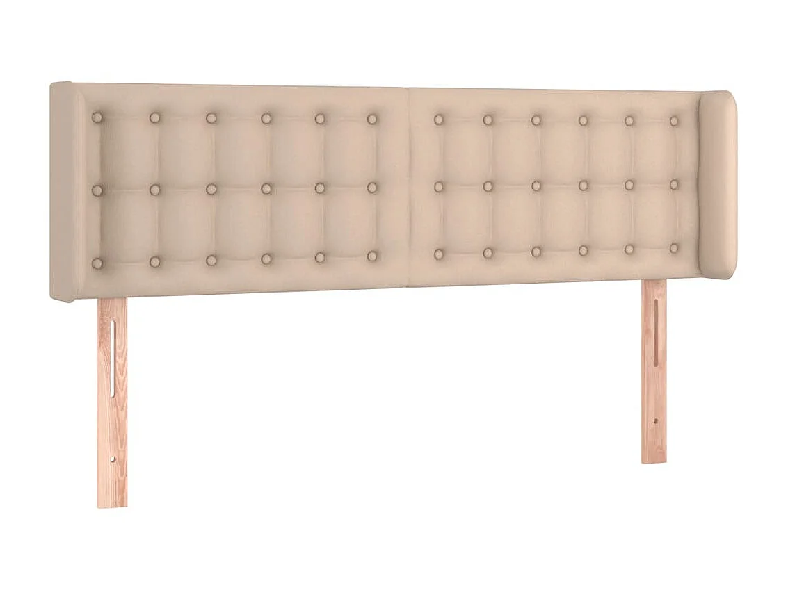 Cabeceira cama LED couro artificial 147x16x78/88 cm cappuccino PT894927