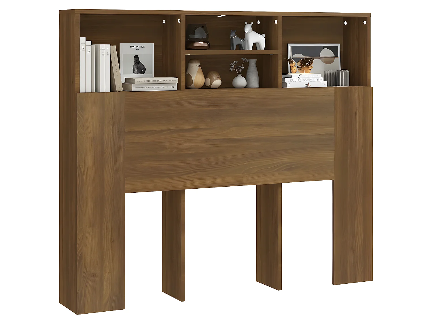 Armoire de tête de lit Chêne marron 120x19x103,5 cm POI88613 BonneVie Meuble