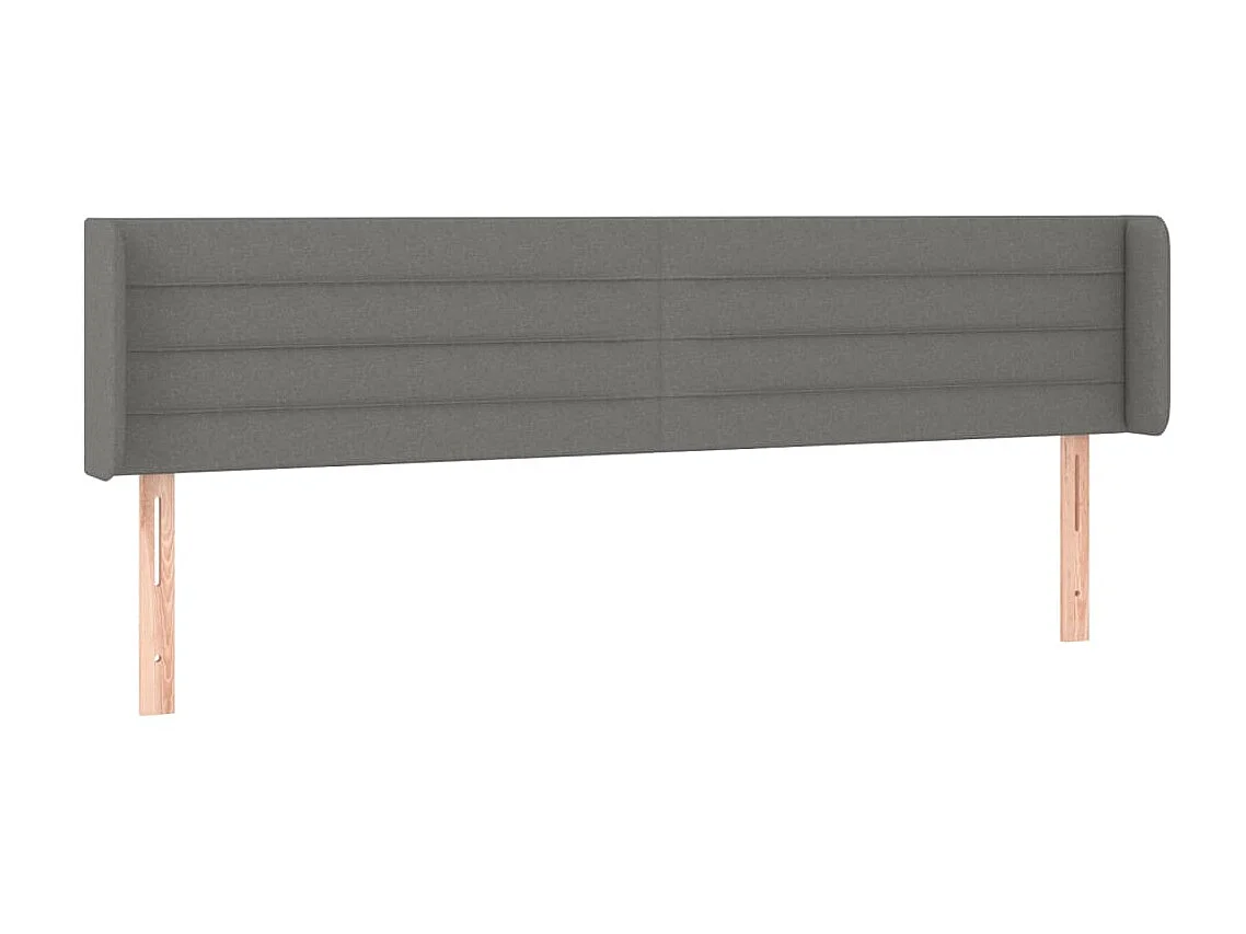 Tête de lit à LED Gris foncé 203x16x78/88 cm Tissu POI80843 BonneVie Meuble