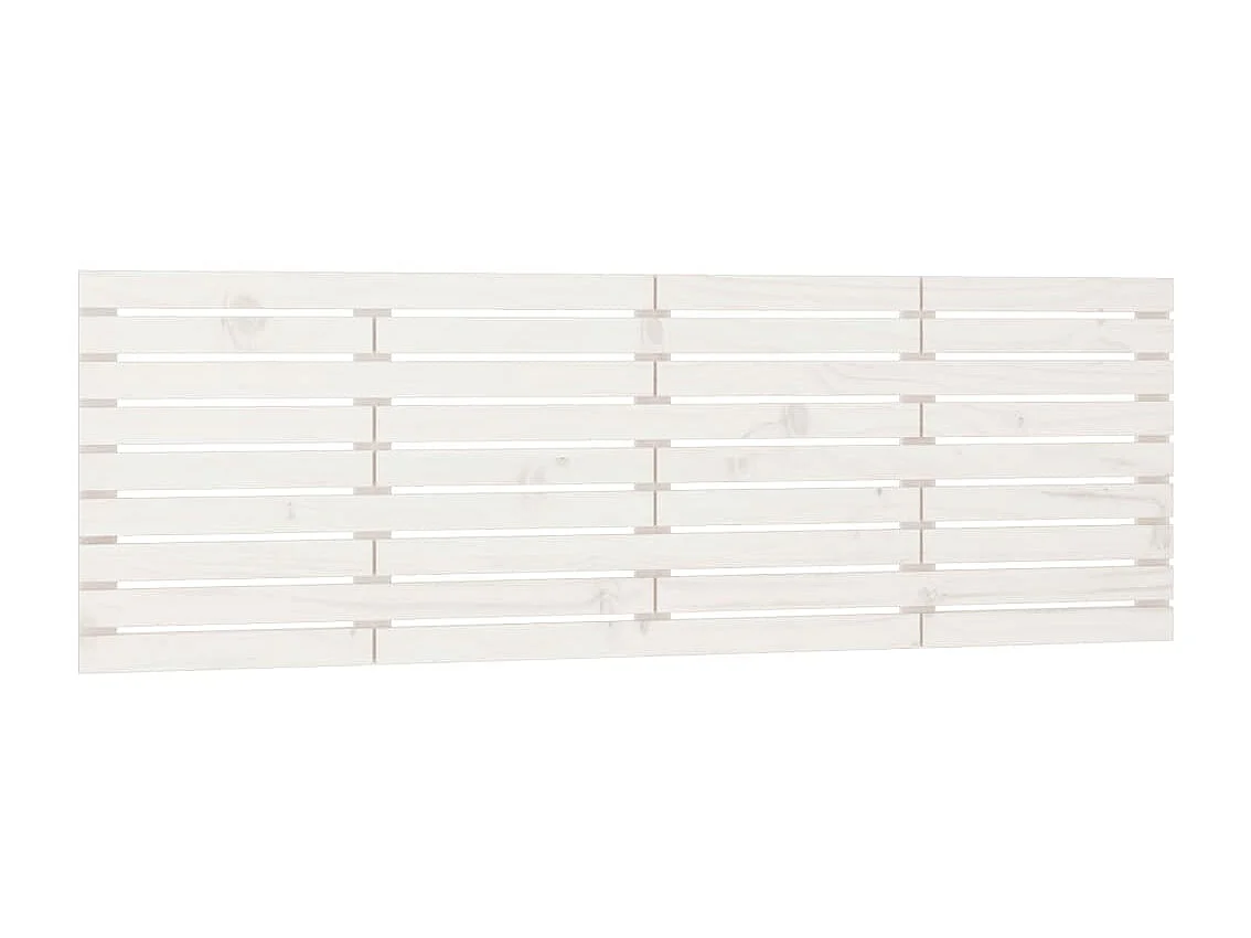 Tête de lit murale Blanc 206x3x63 cm Bois massif de pin POI15980 BonneVie Meuble