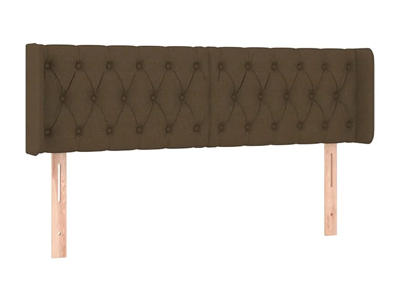 Hoofdbord met randen 163x16x78/88 cm stof donkerbruin NL559441