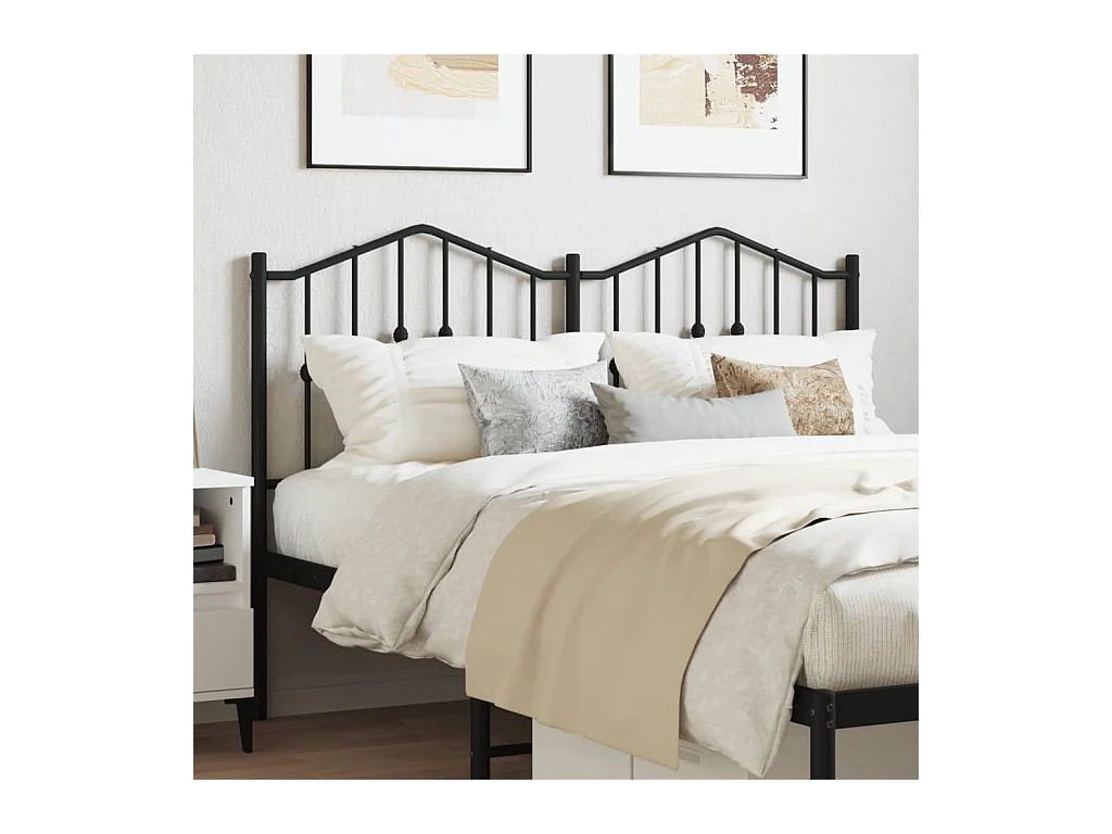 Cabeceira de cama 135 cm metal preto PT126595