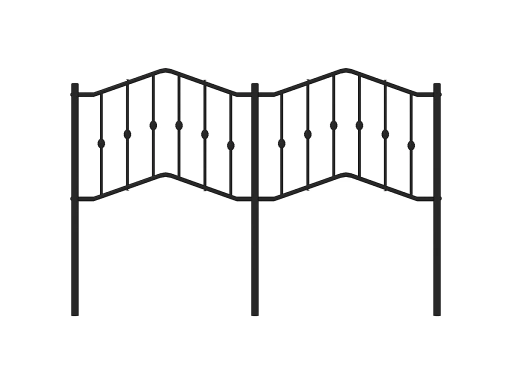 Hoofdbord 135 cm metaal zwart NL218228
