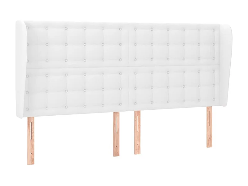 Tête de lit avec oreilles Blanc 203x23x118/128 cm Similicuir POI62969 BonneVie Meuble