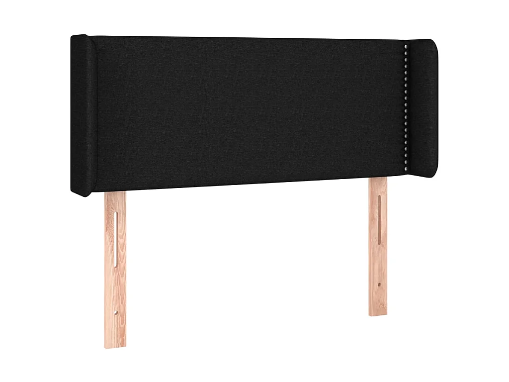 Tête de lit avec oreilles Noir 83x16x78/88 cm Tissu POI11396 BonneVie Meuble