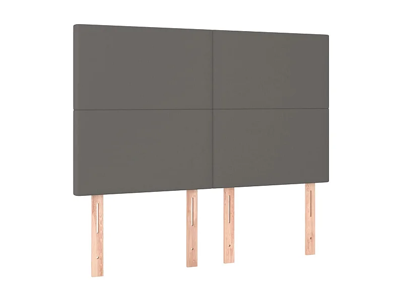 Cabeceros 4 unidades cuero sintético gris 72x5x78/88 cm ES63056