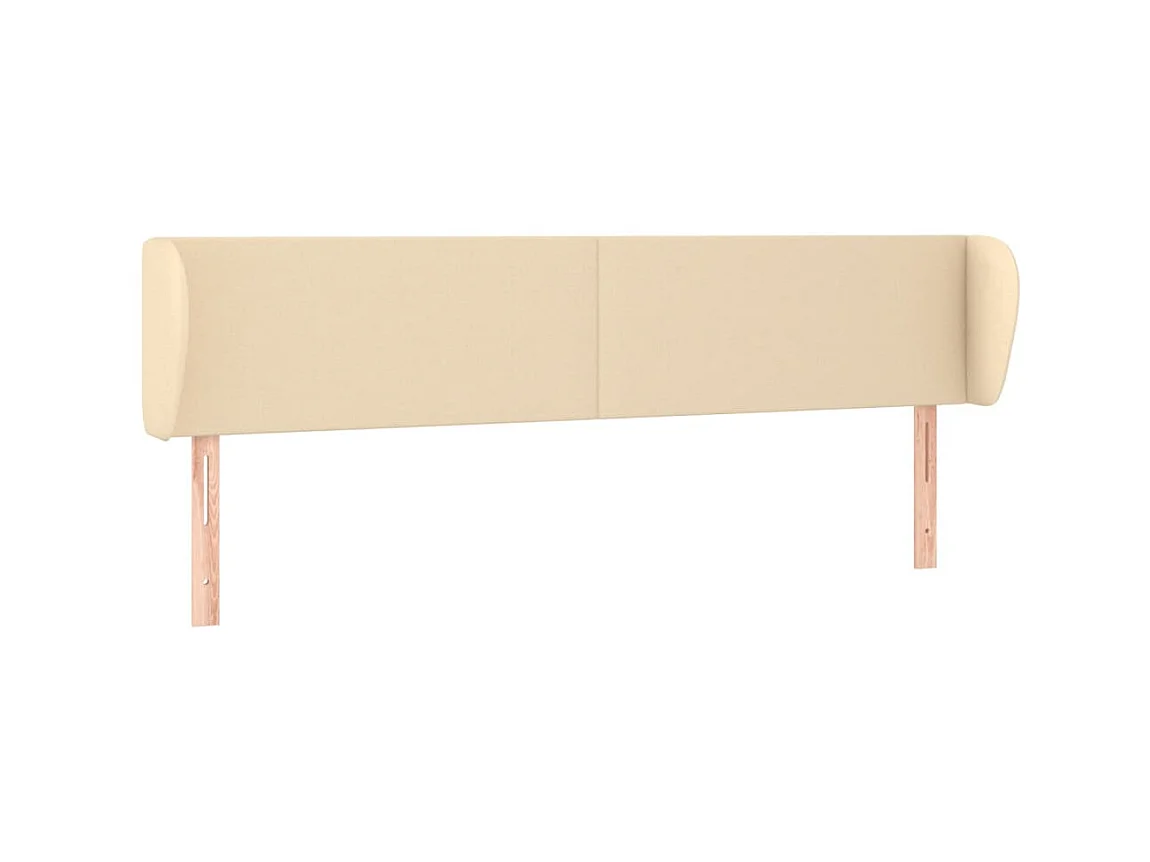 Testiera | Testata del letto ad Orecchio Crema 203x23x78/88 cm in Tessuto
