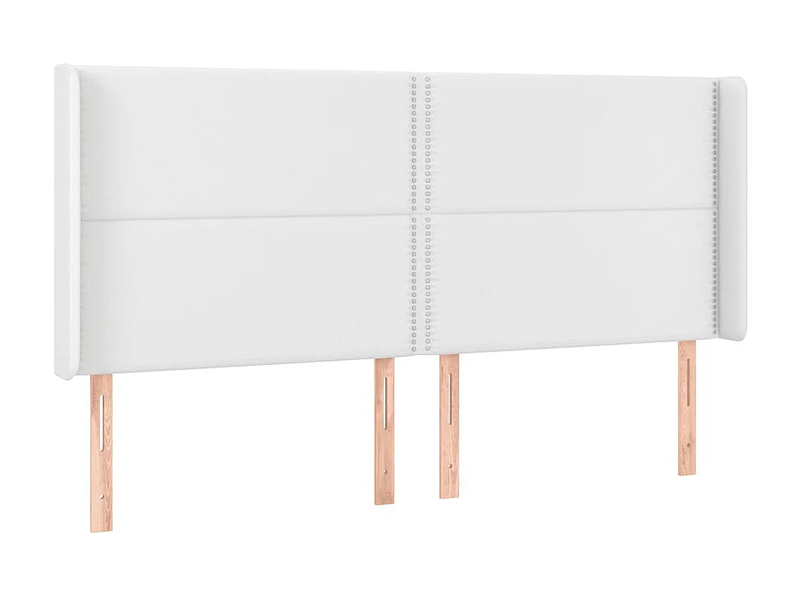 Cabecero con LED cuero sintético blanco 183x16x118/128 cm ES62597