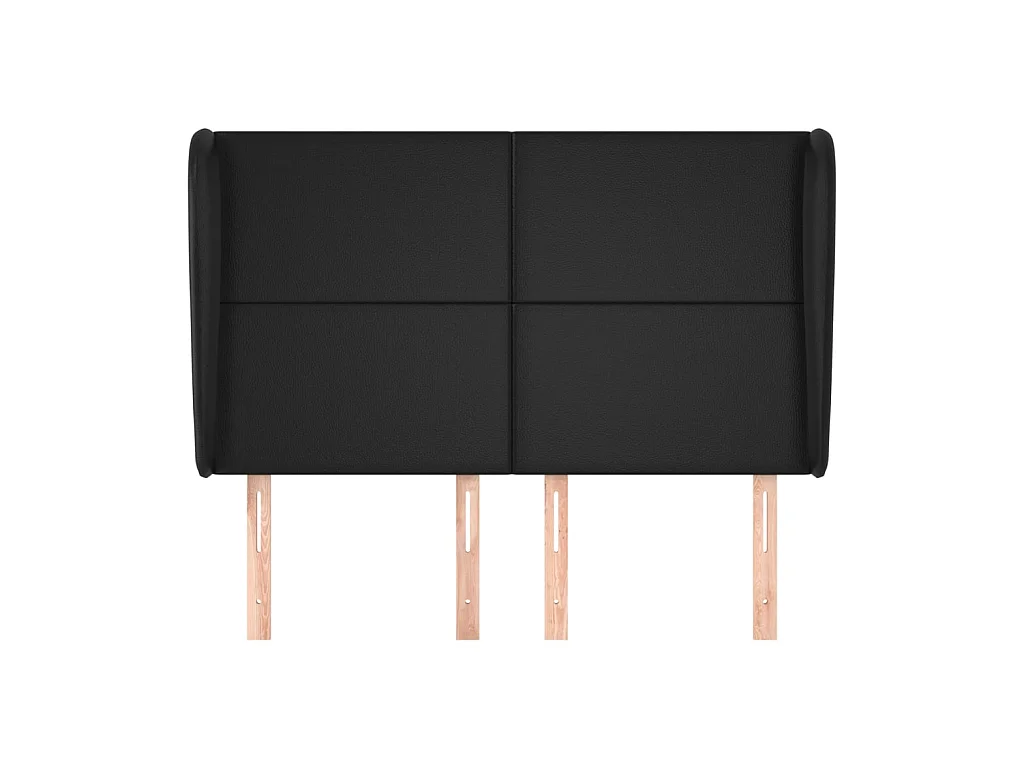 Kopfteil,Bettkopfteil mit Ohren Schwarz 147x23x118/128 cm Kunstleder -gkd520652