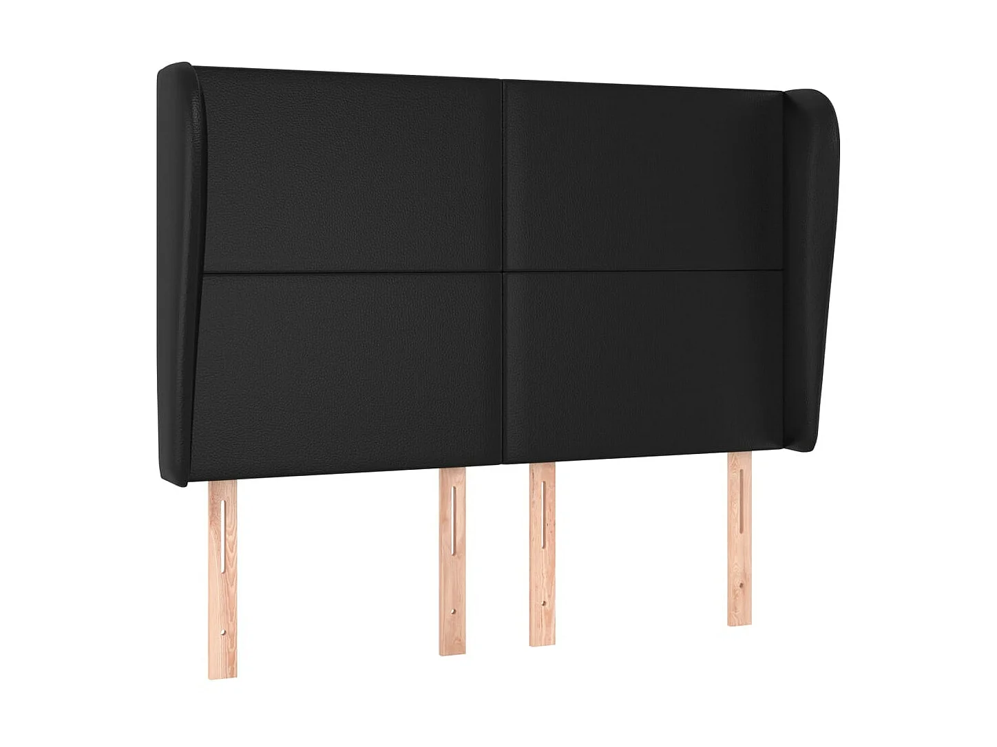 Tête de lit avec oreilles Noir 147x23x118/128 cm Similicuir POI23060 BonneVie Meuble