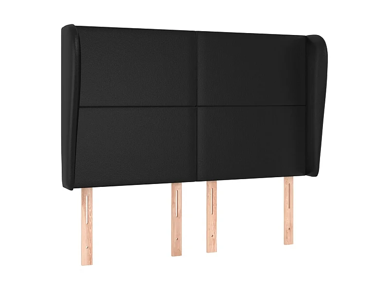 Tête de lit avec oreilles Noir 147x23x118/128 cm Similicuir POI23060 BonneVie Meuble