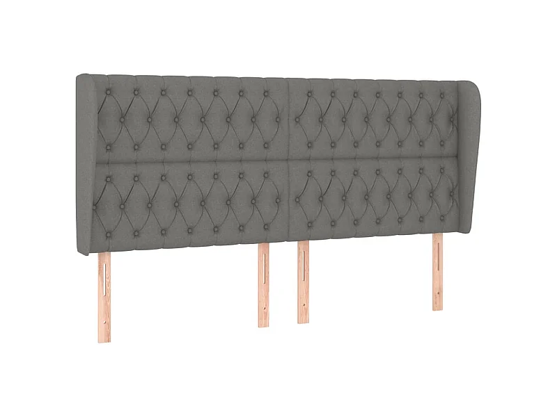 Cabecero con orejas de tela gris oscuro 203x23x118/128 cm ES22011