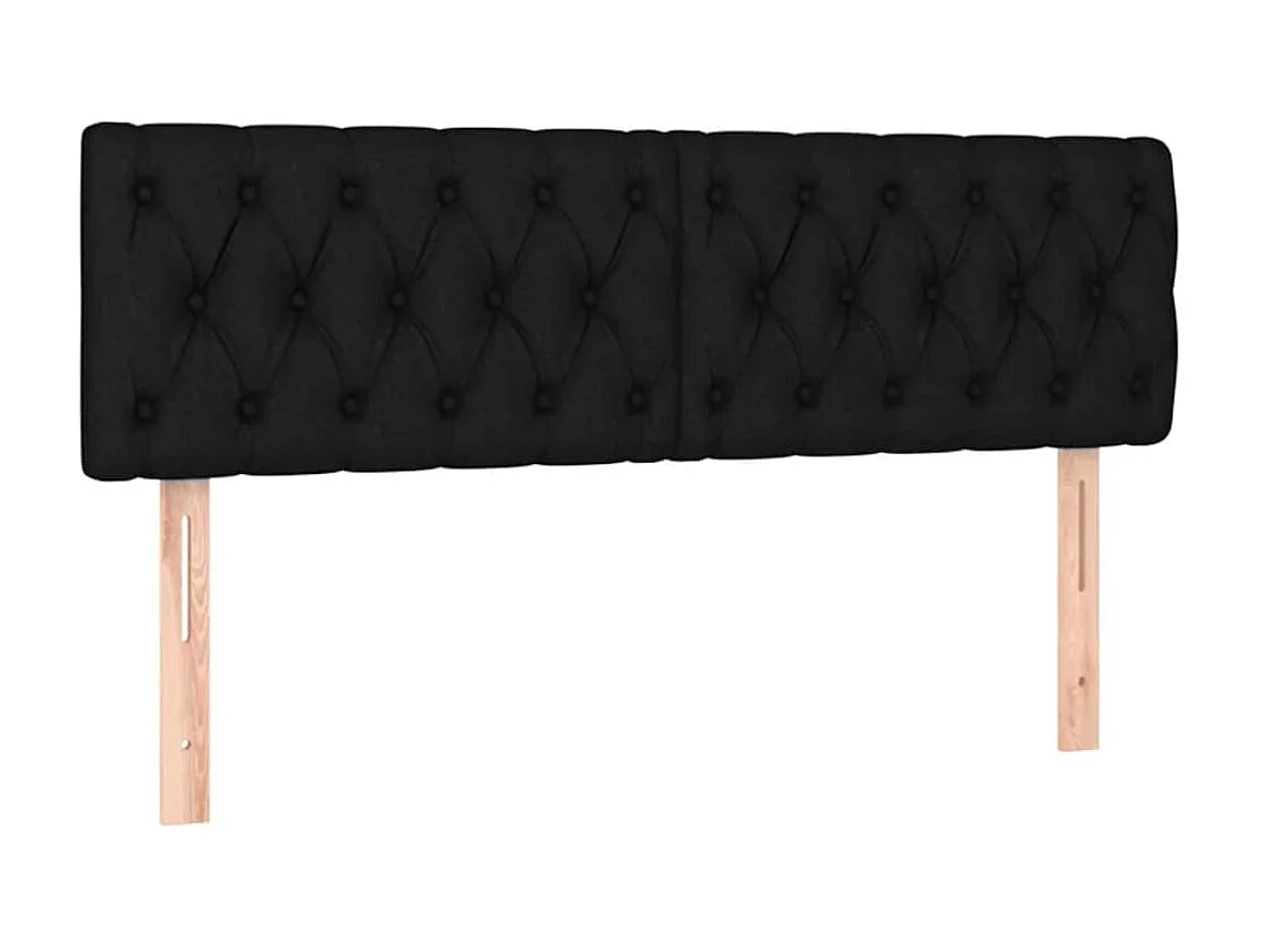 Cabeceros 2 unidades tela negro 80x7x78/88 cm ES51610