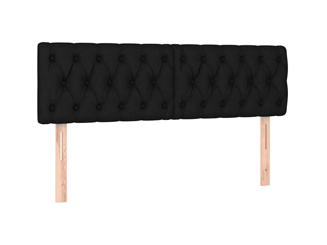 Têtes de lit 2 pcs Noir 80x7x78/88 cm Tissu POI74815 BonneVie Meuble