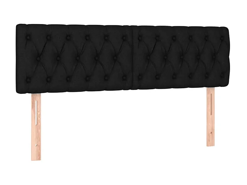 Têtes de lit 2 pcs Noir 80x7x78/88 cm Tissu POI74815 BonneVie Meuble