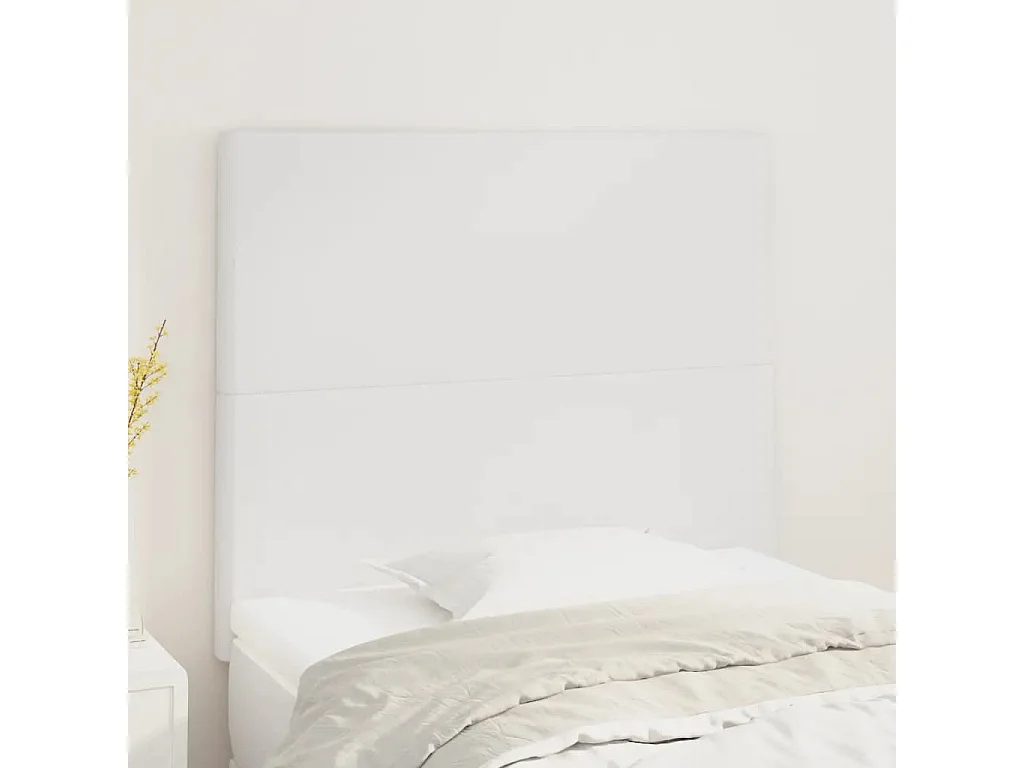 Cabeceros 2 unidades de cuero sintético blanco 100x5x78/88 cm ES62014