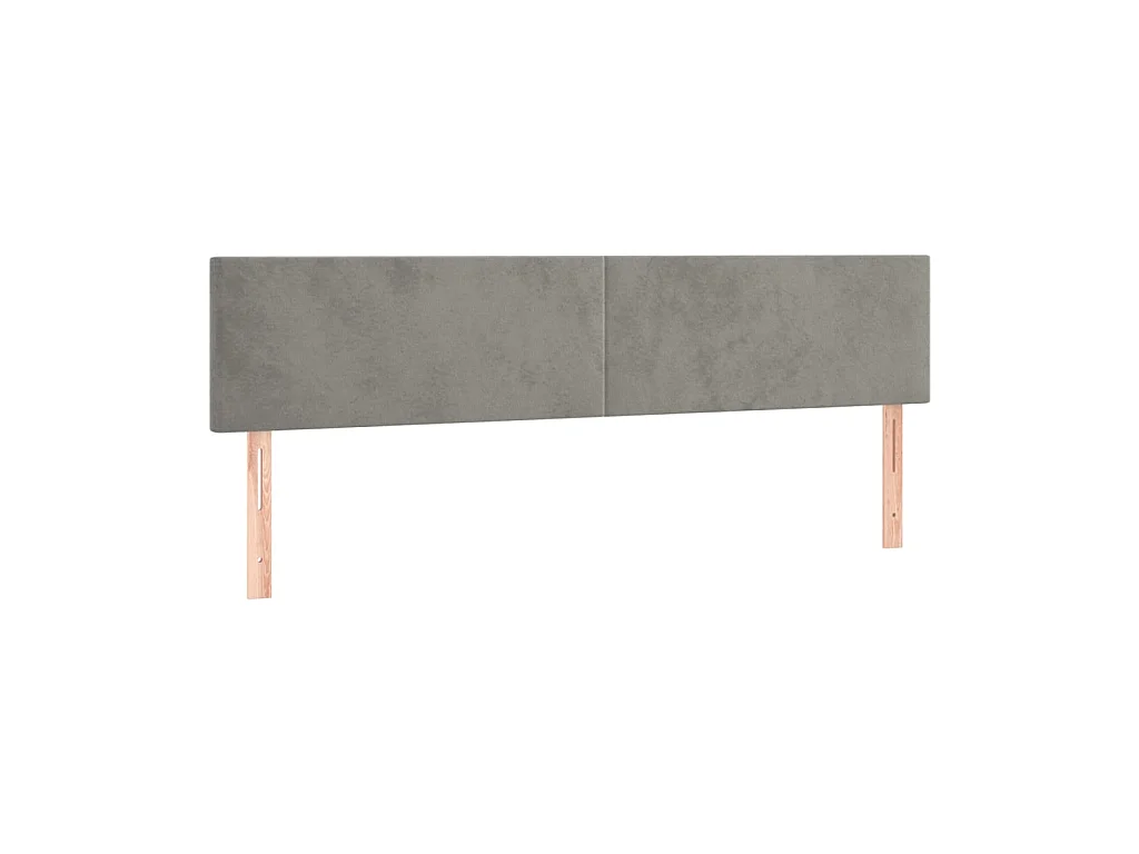 Tête de lit à LED Gris clair 160x5x78/88 cm Velours POI58568 BonneVie Meuble