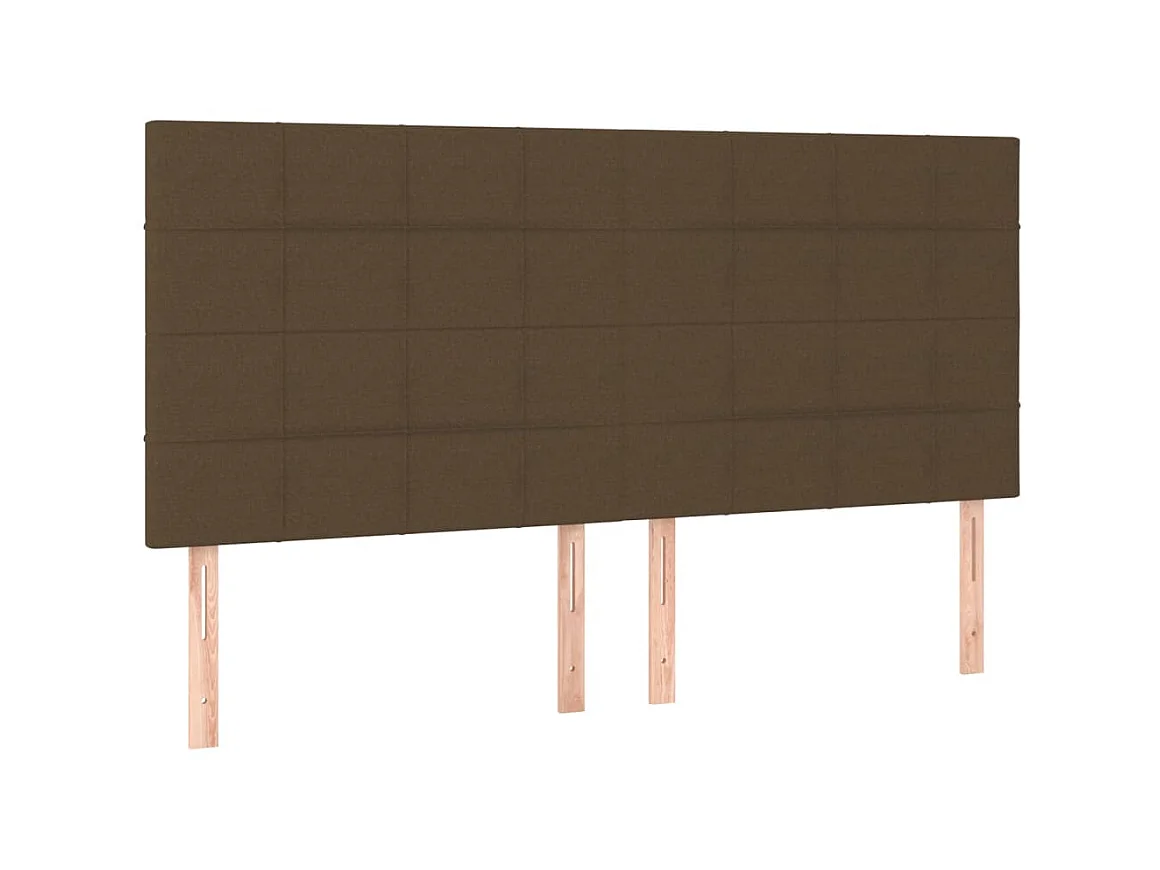 Têtes de lit 4 pcs Marron foncé 100x5x78,88 cm Tissu PEWV61581 BonneVie Meuble