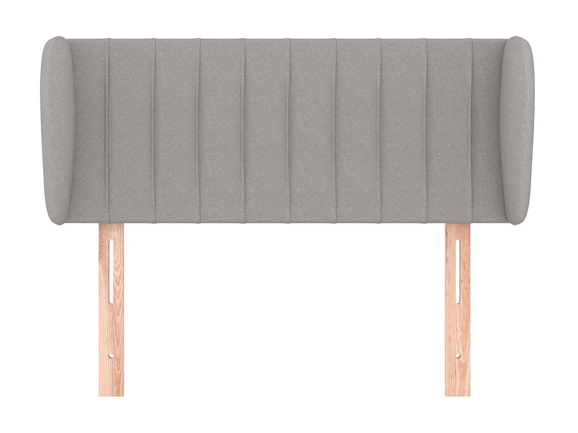 Tête de lit avec oreilles Gris clair 93x23x78/88 cm Tissu POI88248 BonneVie Meuble