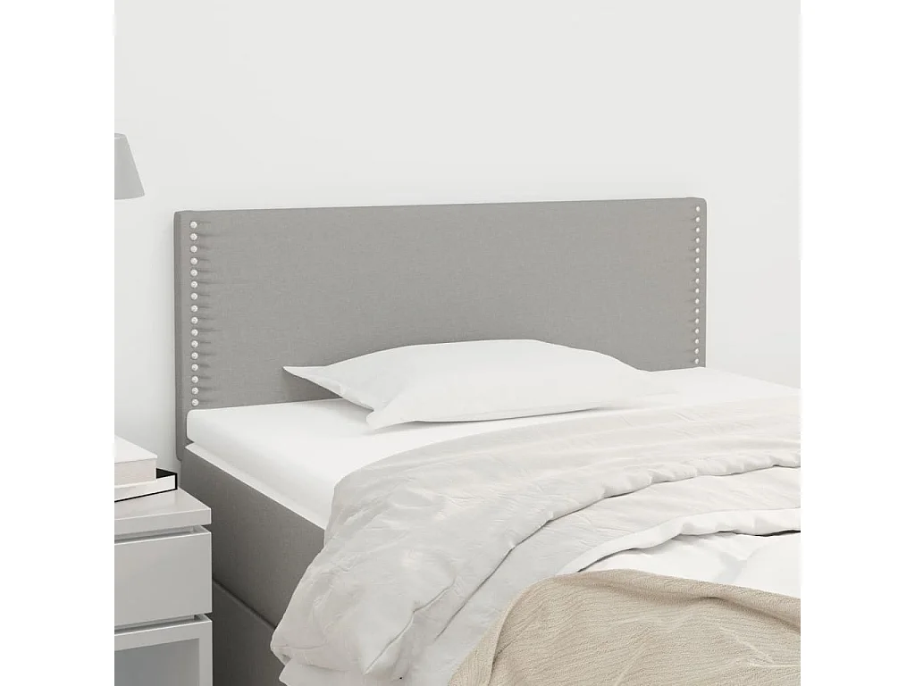 Tête de lit Gris clair 90x5x78/88 cm Tissu POI73237 BonneVie Meuble