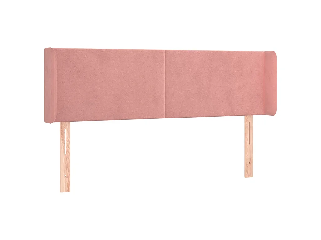 Tête de lit avec oreilles Rose 147x16x78/88 cm Velours POI45520 BonneVie Meuble